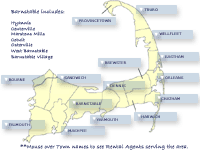 Click on the map for an interactive display of rental agents served by Essential Rentals.